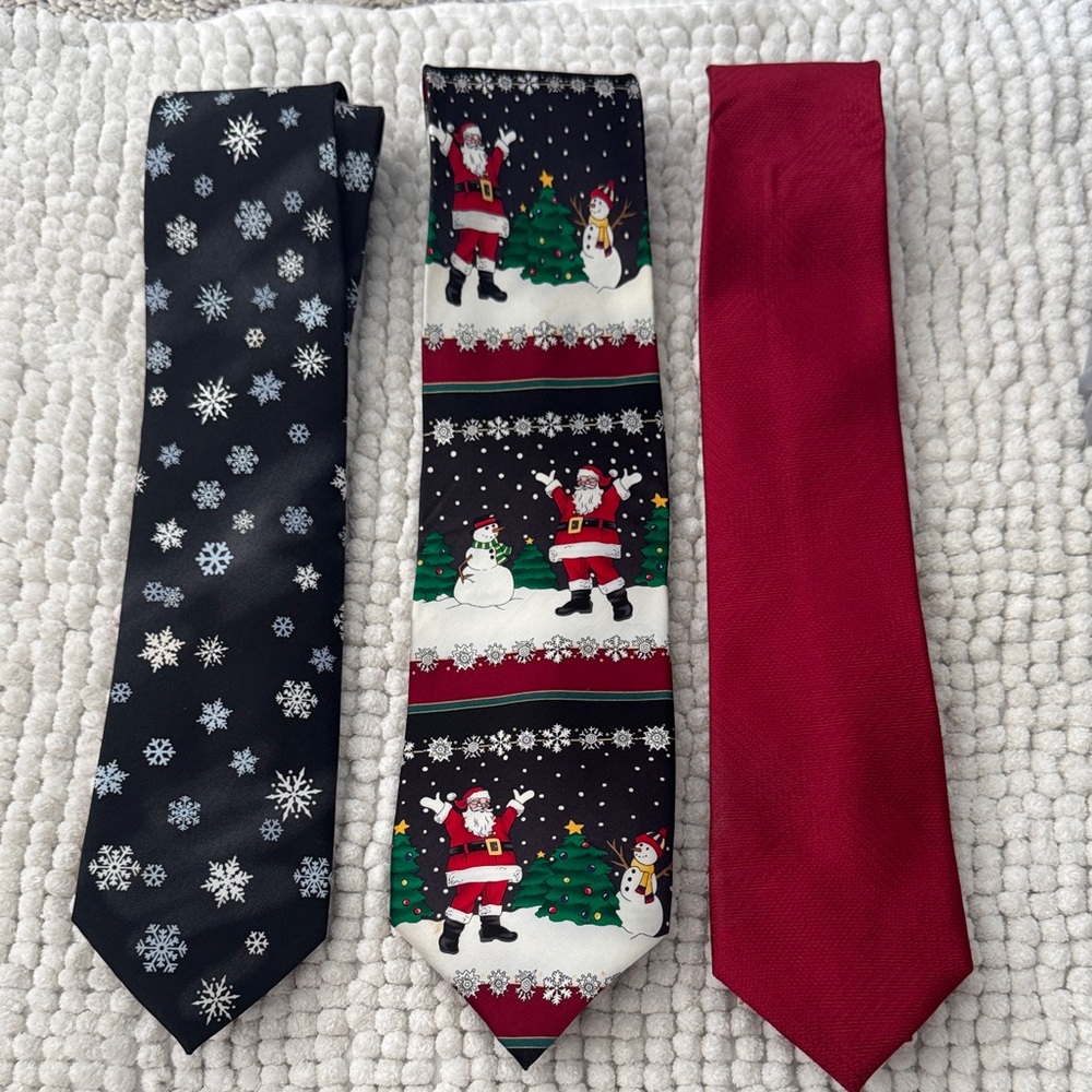Holiday Time Festive Ties Set - Black, Red, Multicolor